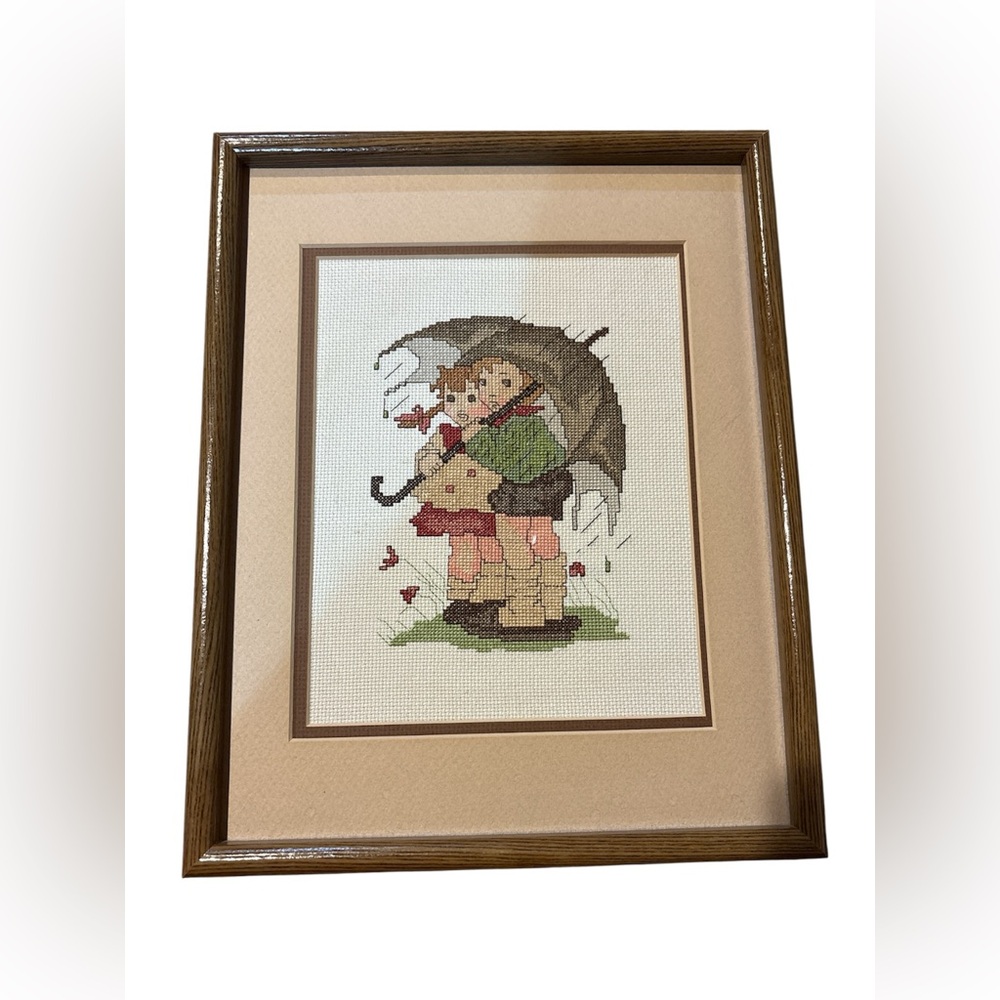 Framed Vintage Hummel Needlepoint